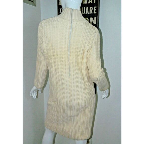 Mallory Dress Size Small Ivory 1960's Sweater‎ Italian Knit 100% Wool Vintage - Picture 10 of 13